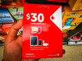 Vodafone sim card 30 dollar prepaid starter pack works in all phones, tablets and modems. Royalty Free Stock Photo